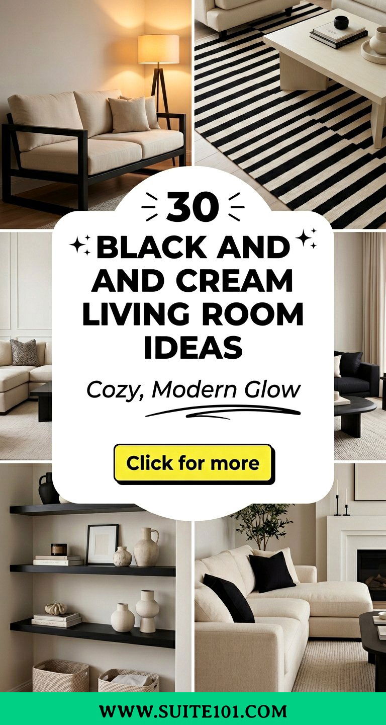 30 Black and Cream Living Room Ideas for a Cozy Modern Look - 30 Black and Cream Living Room Ideas for a Cozy, Modern Look