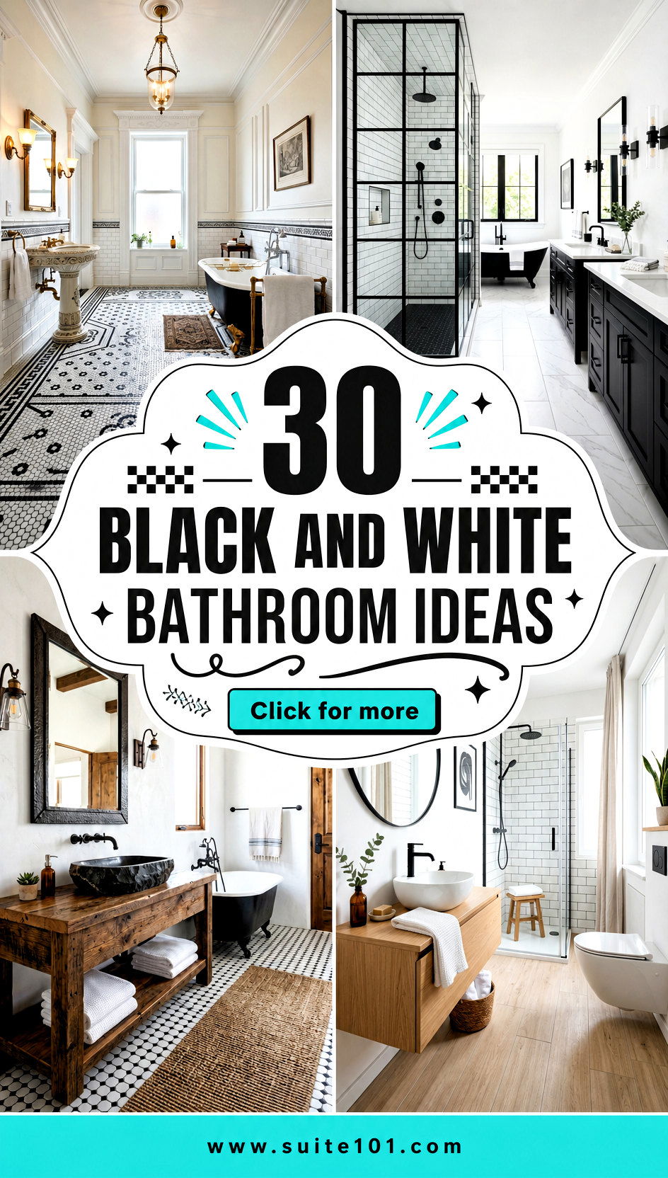 30 Black and White Bathroom Ideas for a High-Contrast Refresh - 30 Black and White Bathroom Ideas for a High-Contrast Refresh