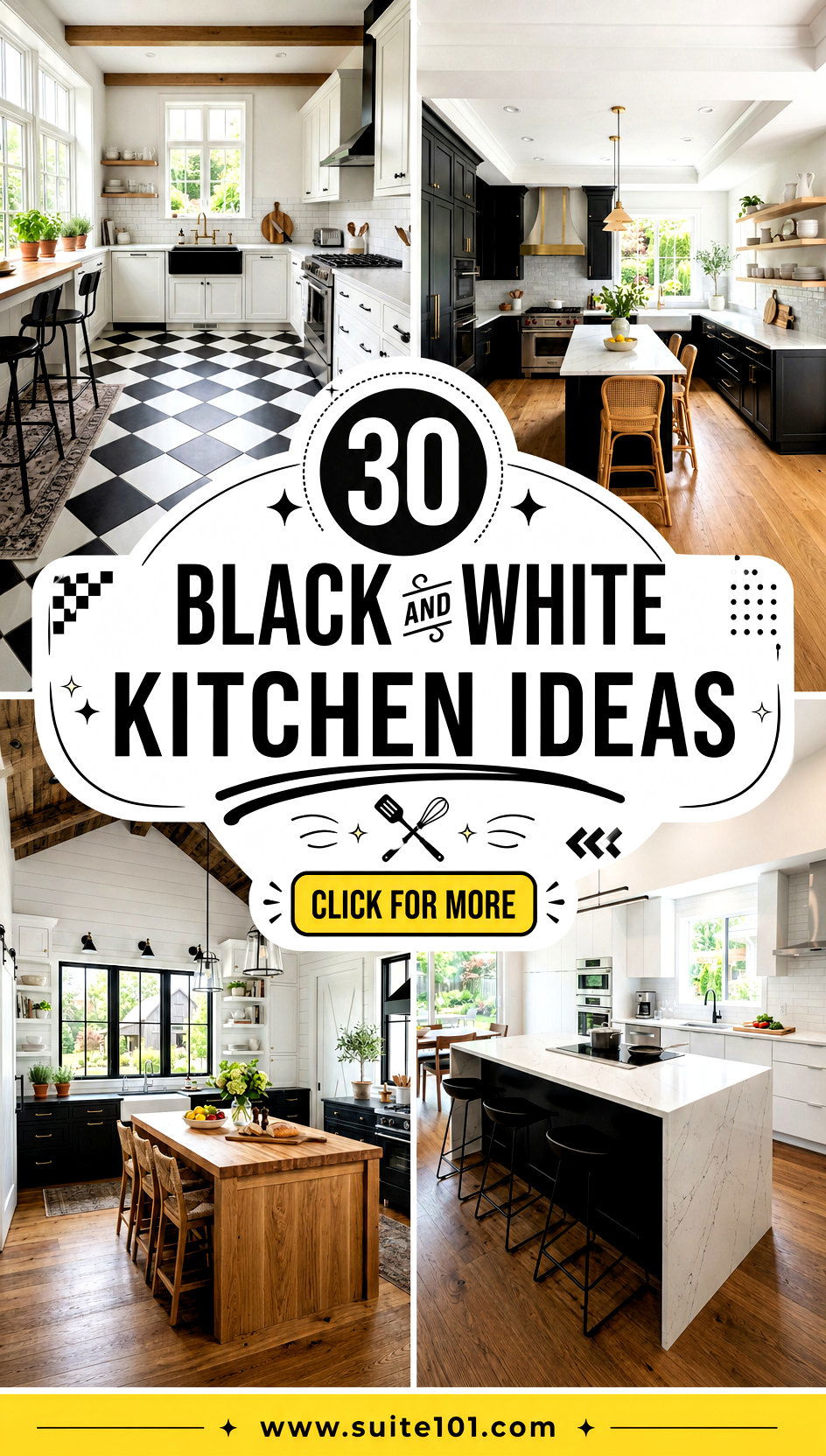 30 Black and White Kitchen Ideas Sleek Contrast That Pops - 30 Black and White Kitchen Ideas: Sleek Contrast That Pops