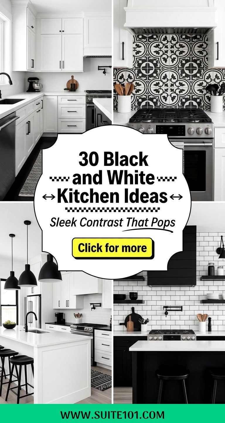 30 Black and White Kitchen Ideas Sleek Contrast That Pops - 30 Black and White Kitchen Ideas: Sleek Contrast That Pops