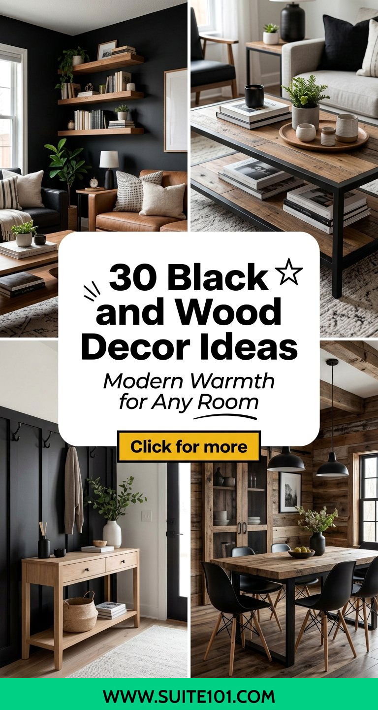 30 Black and Wood Decor Ideas Modern Warmth for Any Room - 30 Black and Wood Decor Ideas: Modern Warmth for Any Room