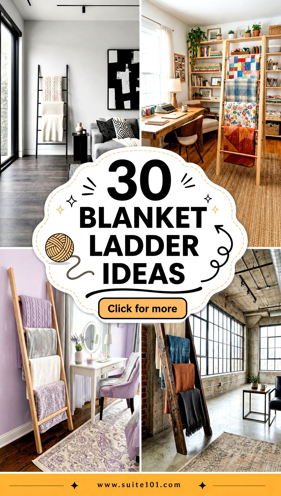 30 Blanket Ladder Ideas to Style Cozy Throws Anywhere in Home - 30 Blanket Ladder Ideas to Style Cozy Throws Anywhere in Home