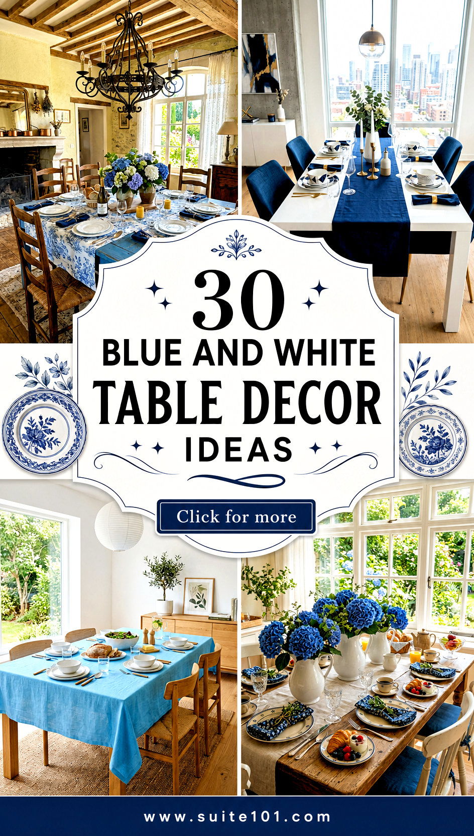 30 Blue And White Table Decor Ideas for an Instantly Elegant Table - 30 Blue And White Table Decor Ideas for an Instantly Elegant Table