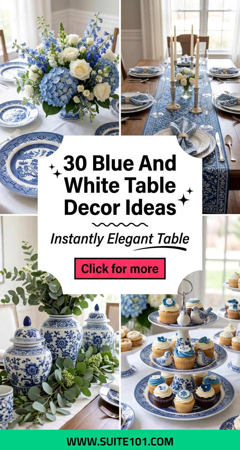 30 Blue And White Table Decor Ideas for an Instantly Elegant Table - 30 Blue And White Table Decor Ideas for an Instantly Elegant Table