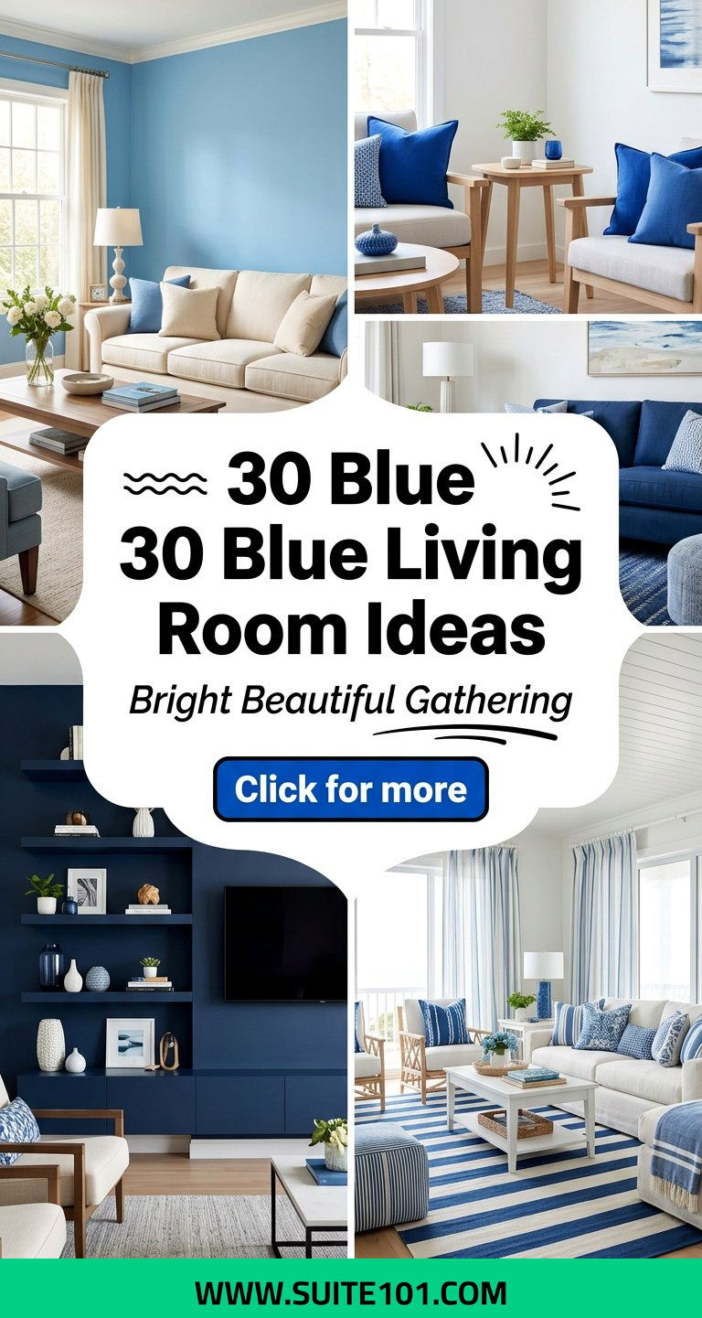 30 Blue Living Room Ideas for a Bright Beautiful Gathering Space - 30 Blue Living Room Ideas for a Bright, Beautiful Gathering Space