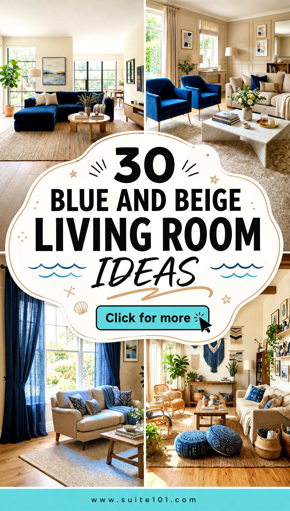 30 Blue and Beige Living Room Ideas for Cozy Coastal Style - 30 Blue and Beige Living Room Ideas for Cozy, Coastal Style