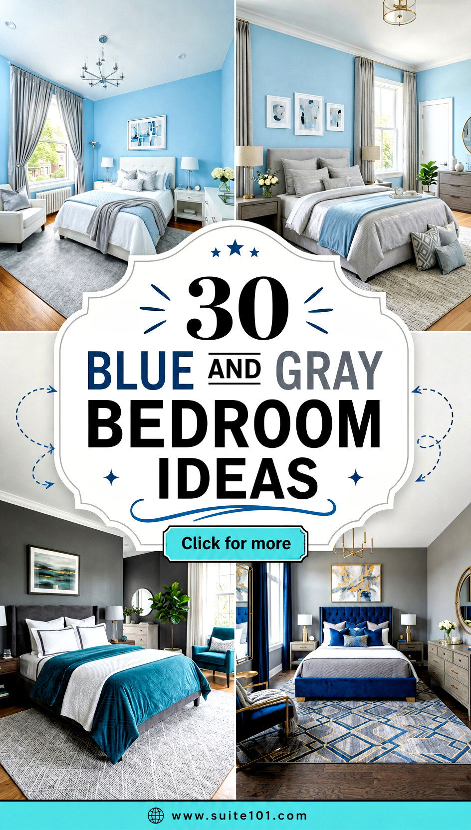 30 Blue and Gray Bedroom Ideas for Modern Serene Comfort - 30 Blue and Gray Bedroom Ideas for Modern, Serene Comfort