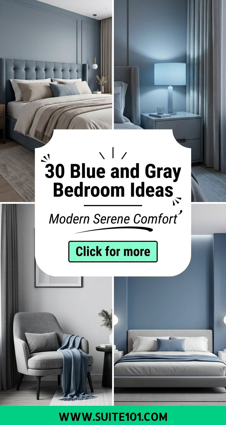 30 Blue and Gray Bedroom Ideas for Modern Serene Comfort - 30 Blue and Gray Bedroom Ideas for Modern, Serene Comfort