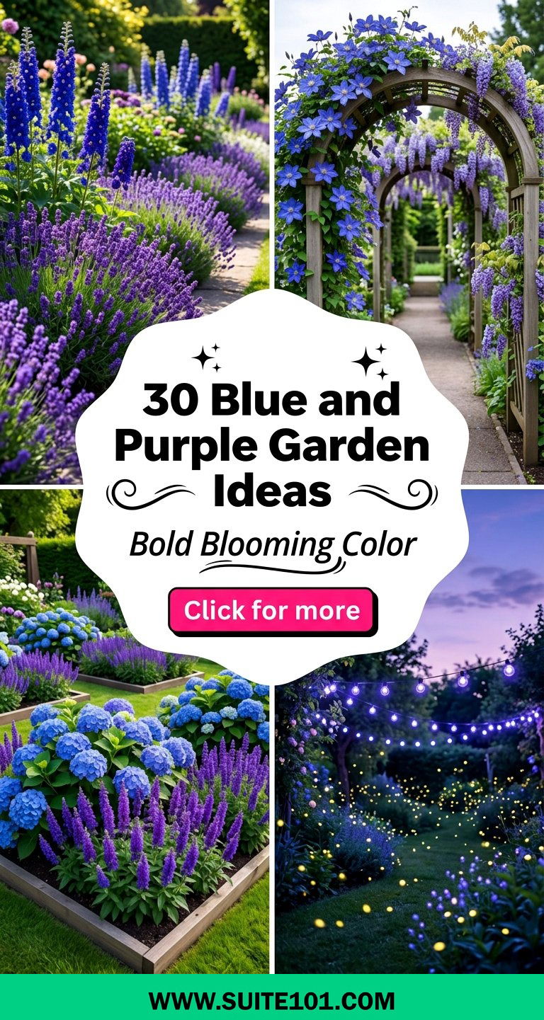30 Blue and Purple Garden Ideas for Bold Blooming Color - 30 Blue and Purple Garden Ideas for Bold, Blooming Color