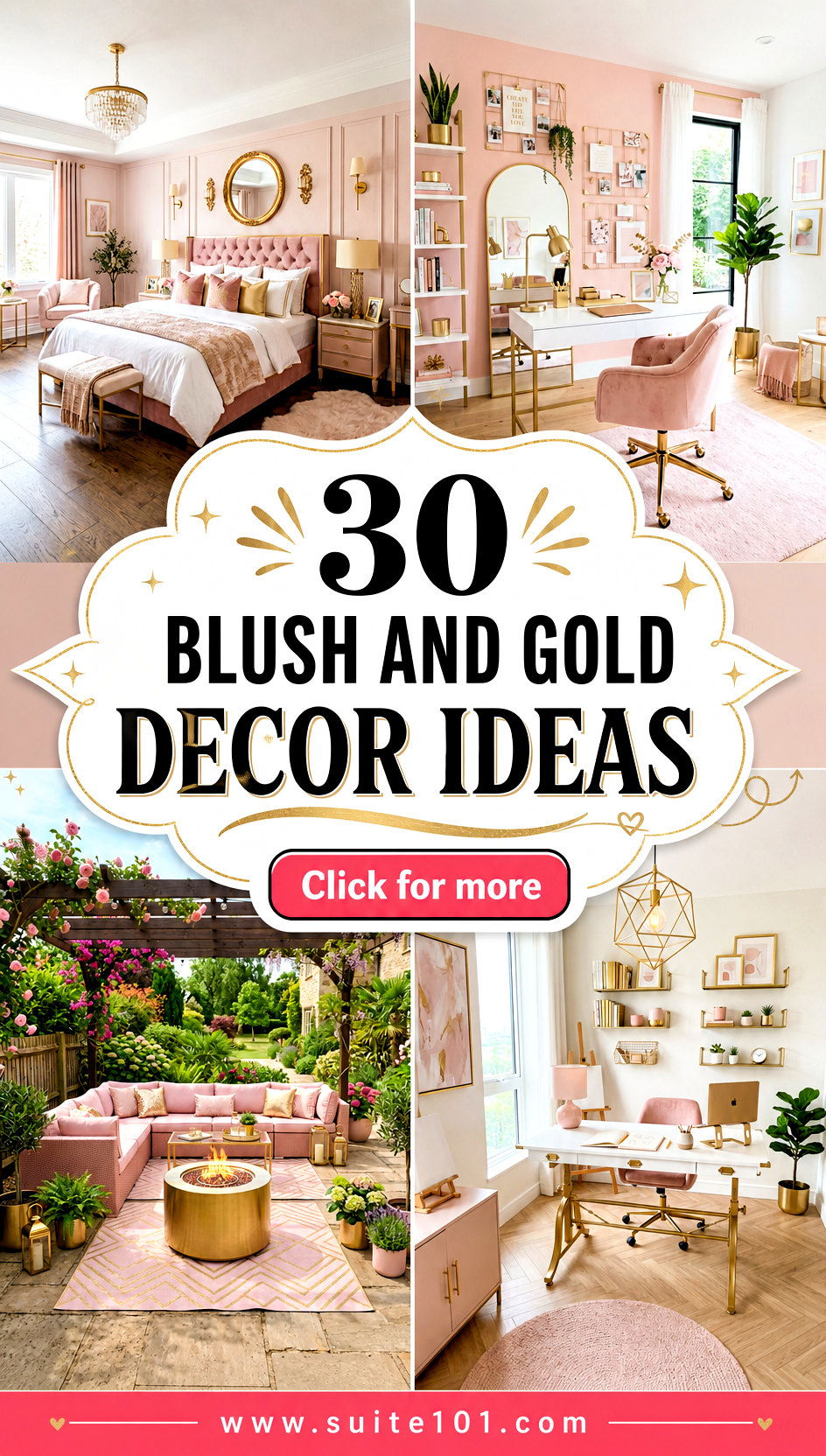 30 Blush and Gold Decor Ideas for Elegant Share-Worthy Rooms - 30 Blush and Gold Decor Ideas for Elegant, Share-Worthy Rooms