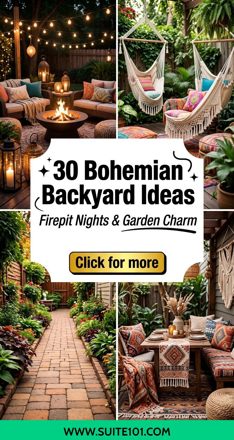 30 Bohemian Backyard Ideas for Firepit Nights and Garden Charm - 30 Bohemian Backyard Ideas for Firepit Nights and Garden Charm