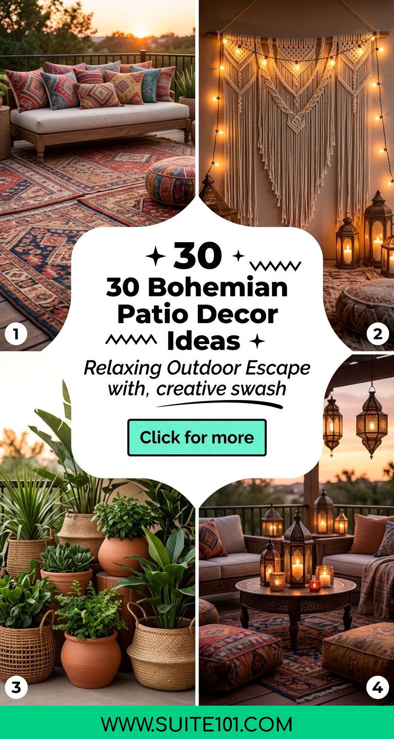 30 Bohemian Patio Decor Ideas to Create a Relaxing Outdoor Escape - 30 Bohemian Patio Decor Ideas to Create a Relaxing Outdoor Escape