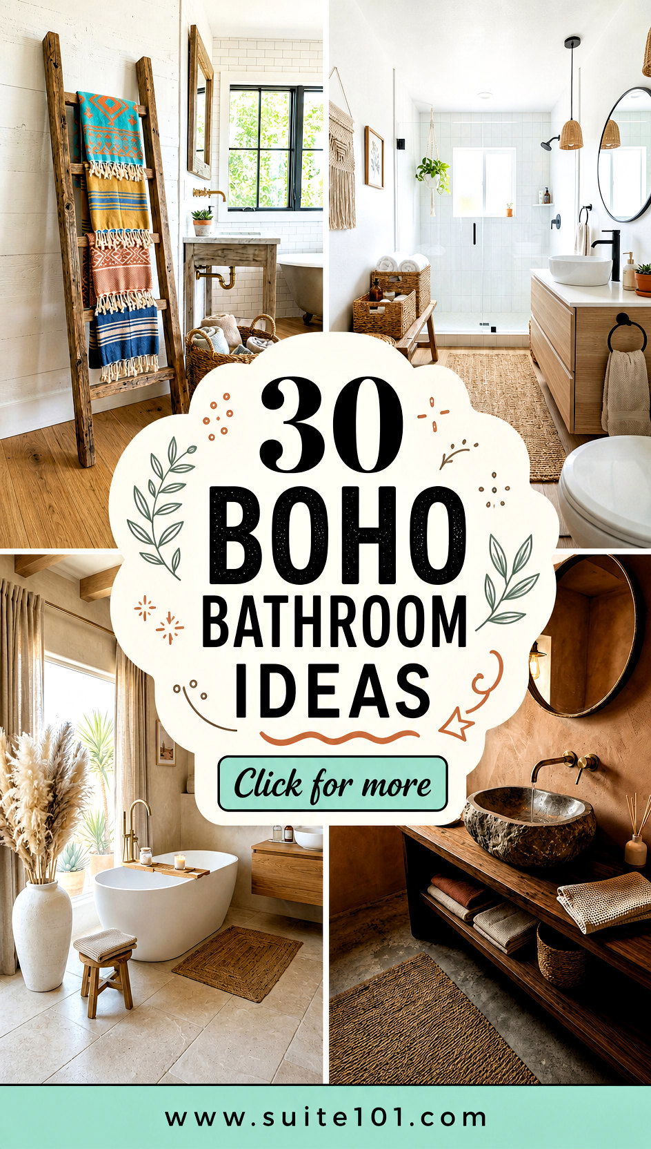 30 Boho Bathroom Ideas to Add Spa-Vibe Style on a Budget - 30 Boho Bathroom Ideas to Add Spa-Vibe Style on a Budget
