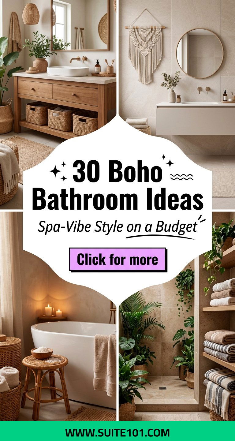 30 Boho Bathroom Ideas to Add Spa-Vibe Style on a Budget - 30 Boho Bathroom Ideas to Add Spa-Vibe Style on a Budget