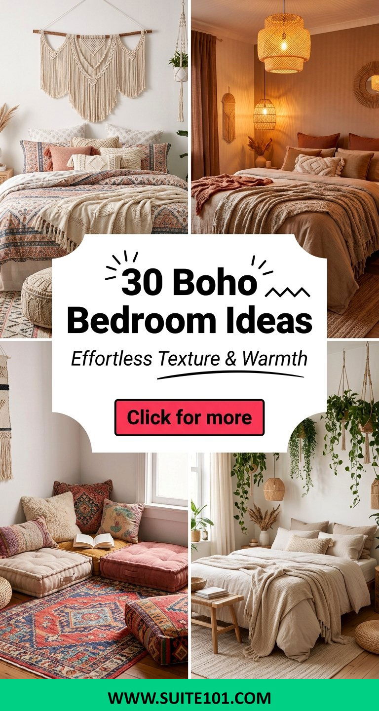 30 Boho Bedroom Ideas for Effortless Texture and Warmth - 30 Boho Bedroom Ideas for Effortless Texture and Warmth