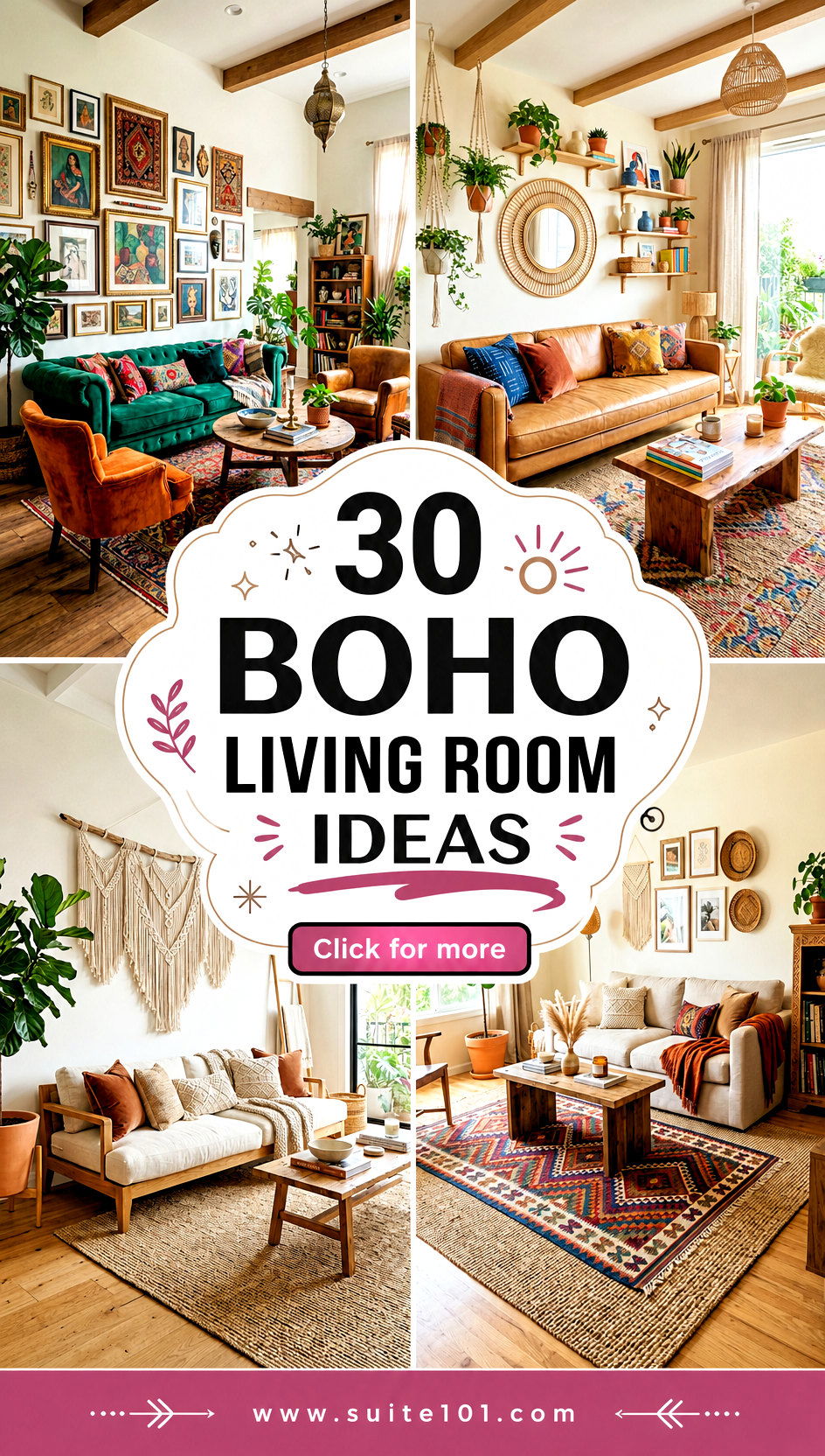 30 Boho Living Room Ideas to Layer Color Comfort and Cool - 30 Boho Living Room Ideas to Layer Color, Comfort, and Cool
