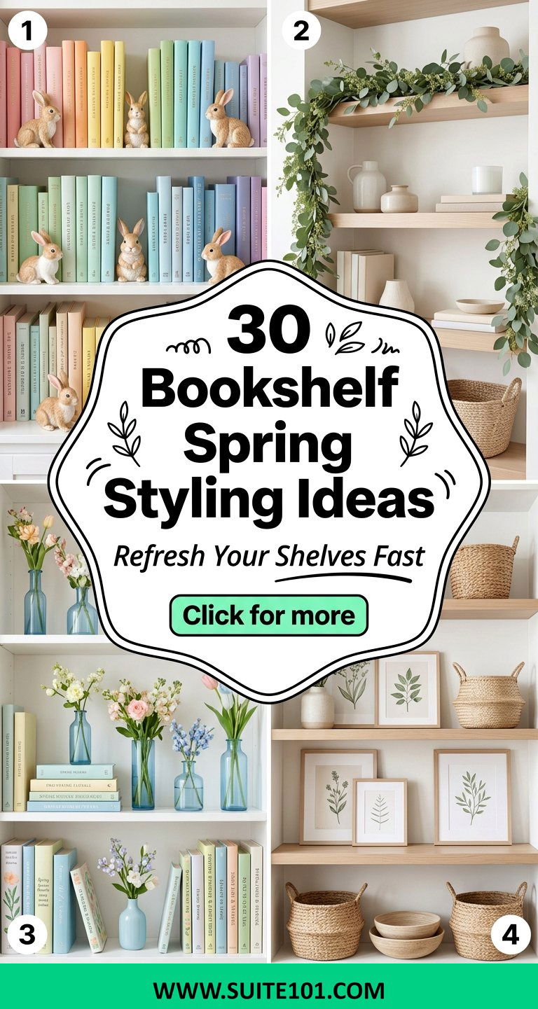 30 Bookshelf Spring Styling Ideas to Refresh Your Shelves Fast - 30 Bookshelf Spring Styling Ideas to Refresh Your Shelves Fast