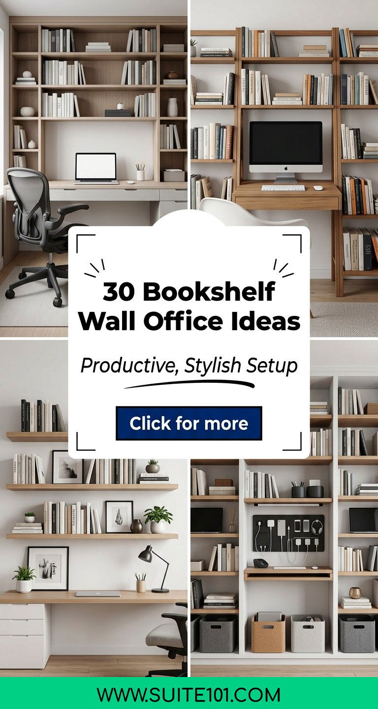 30 Bookshelf Wall Office Ideas for a Productive Stylish Setup - 30 Bookshelf Wall Office Ideas for a Productive, Stylish Setup