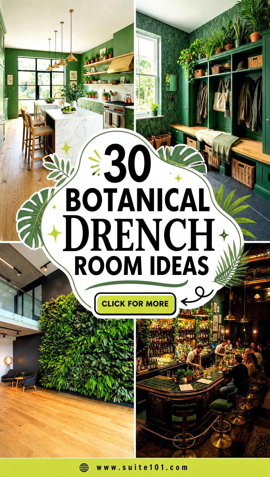 30 Botanical Drench Room Ideas for a Fresh Moody Green Look - 30 Botanical Drench Room Ideas for a Fresh, Moody Green Look