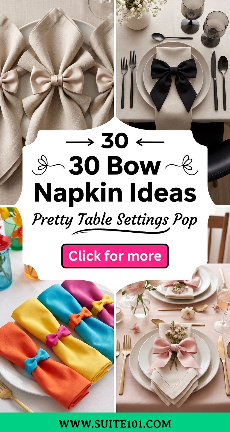30 Bow Napkin Ideas for Pretty Table Settings That Pop - 30 Bow Napkin Ideas for Pretty Table Settings That Pop