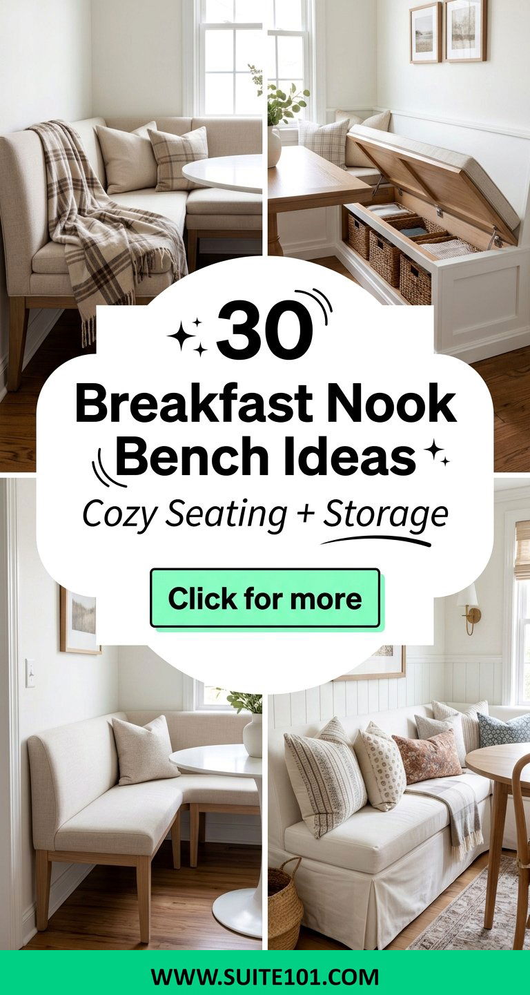 30 Breakfast Nook Bench Ideas for Cozy Seating and Storage - 30 Breakfast Nook Bench Ideas for Cozy Seating and Storage