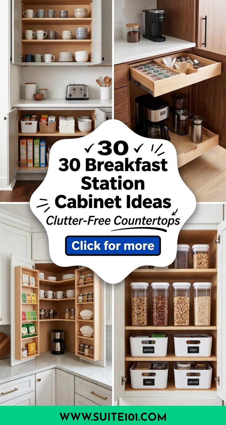 30 Breakfast Station Cabinet Ideas for Clutter-Free Countertops - 30 Breakfast Station Cabinet Ideas for Clutter-Free Countertops