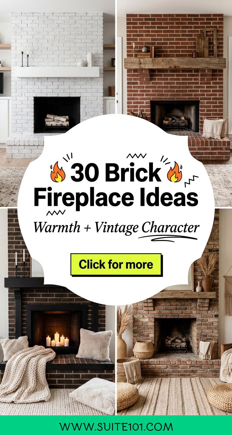 30 Brick Fireplace Ideas to Add Warmth and Vintage Character - 30 Brick Fireplace Ideas to Add Warmth and Vintage Character