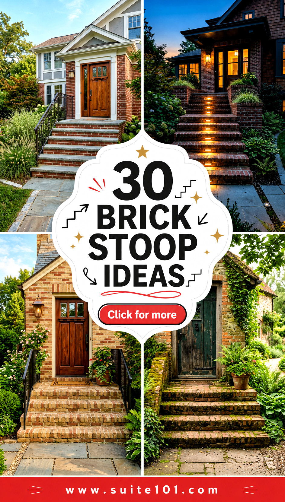 30 Brick Stoop Ideas to Upgrade Your Front Entry This Weekend - 30 Brick Stoop Ideas to Upgrade Your Front Entry This Weekend