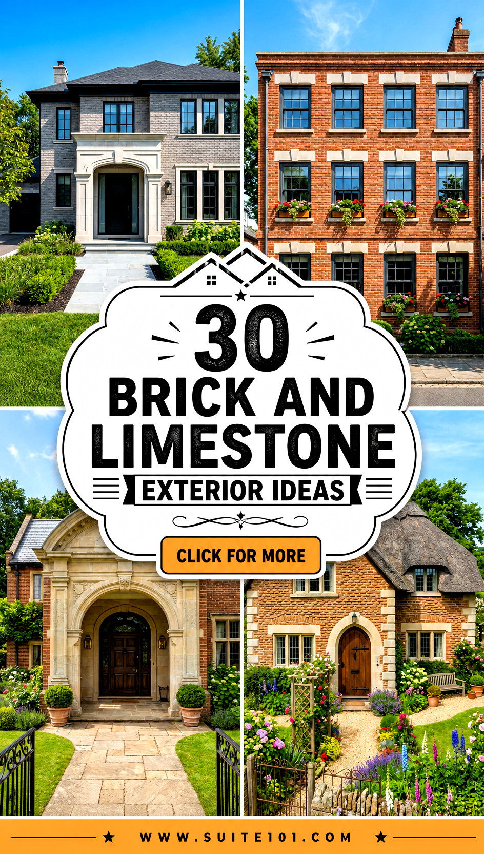 30 Brick and Limestone Exterior Ideas for a Stunning Curb Appeal - 30 Brick and Limestone Exterior Ideas for a Stunning Curb Appeal