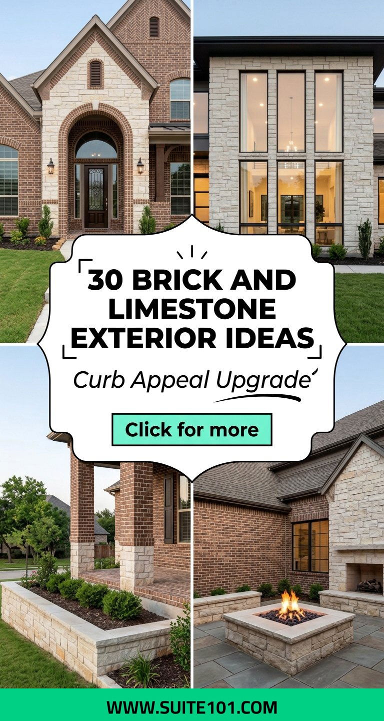 30 Brick and Limestone Exterior Ideas for a Stunning Curb Appeal - 30 Brick and Limestone Exterior Ideas for a Stunning Curb Appeal