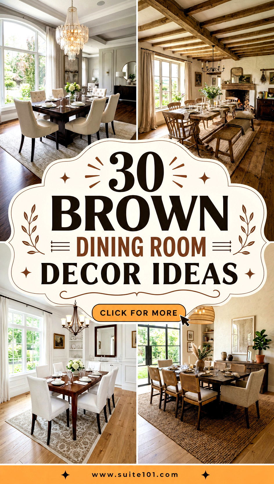 30 Brown Dining Room Decor Ideas to Warm Up Every Meal Today - 30 Brown Dining Room Decor Ideas to Warm Up Every Meal Today