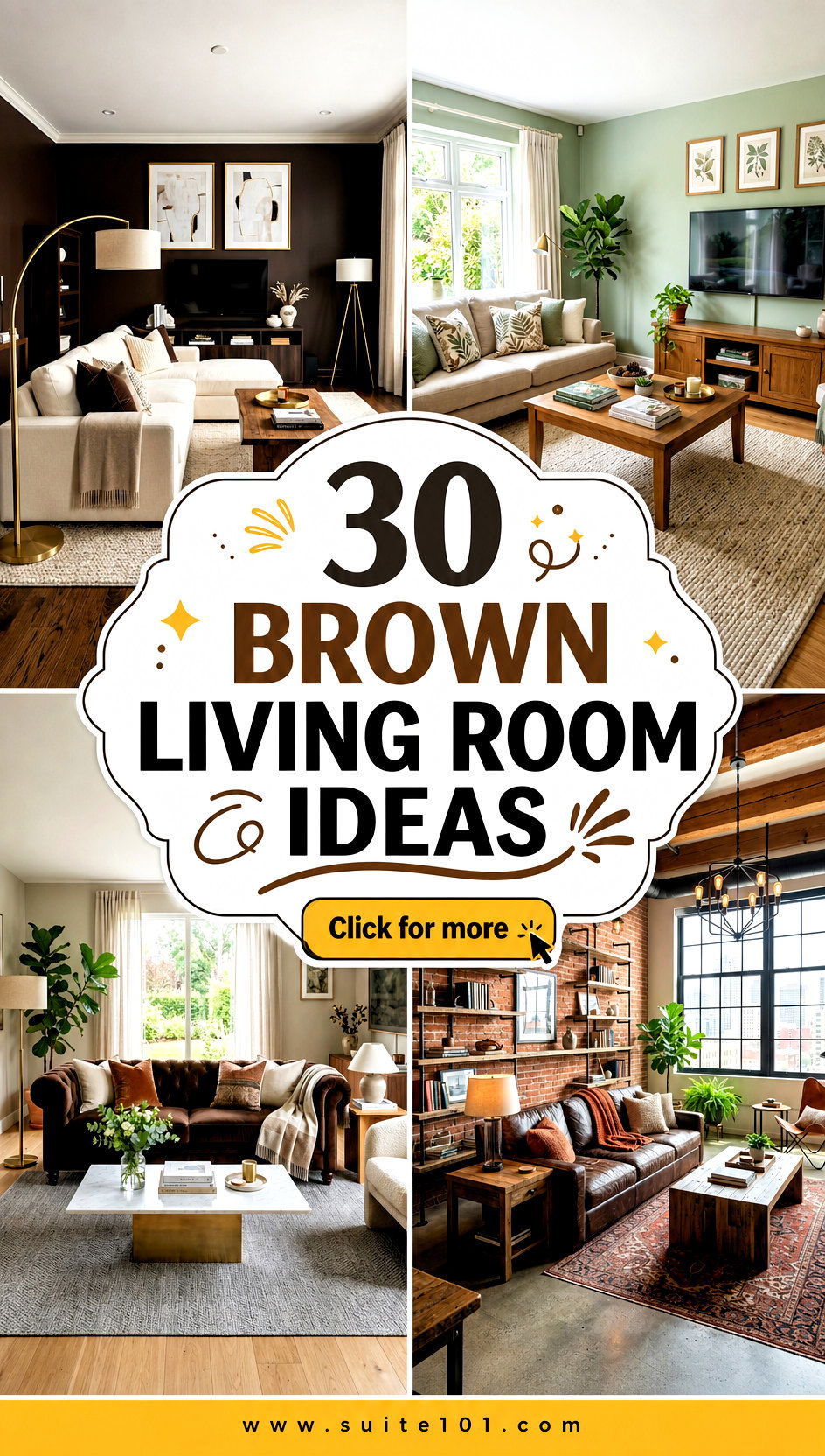 30 Brown Living Room Ideas to Style Your Space Beautifully - 30 Brown Living Room Ideas to Style Your Space Beautifully