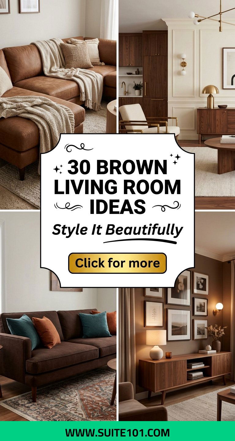 30 Brown Living Room Ideas to Style Your Space Beautifully - 30 Brown Living Room Ideas to Style Your Space Beautifully