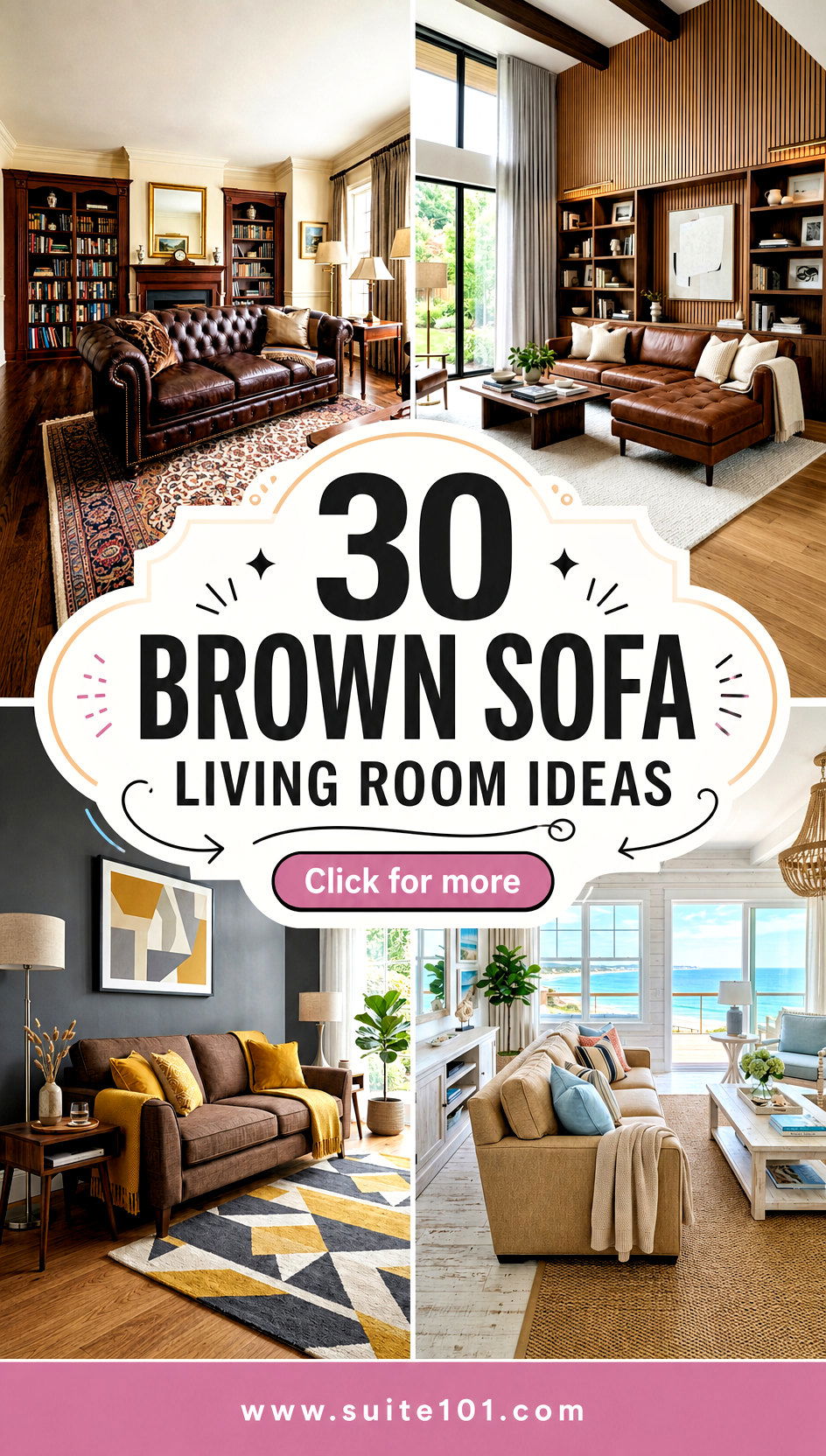 30 Brown Sofa Living Room Ideas for a Warm Modern Look - 30 Brown Sofa Living Room Ideas for a Warm, Modern Look