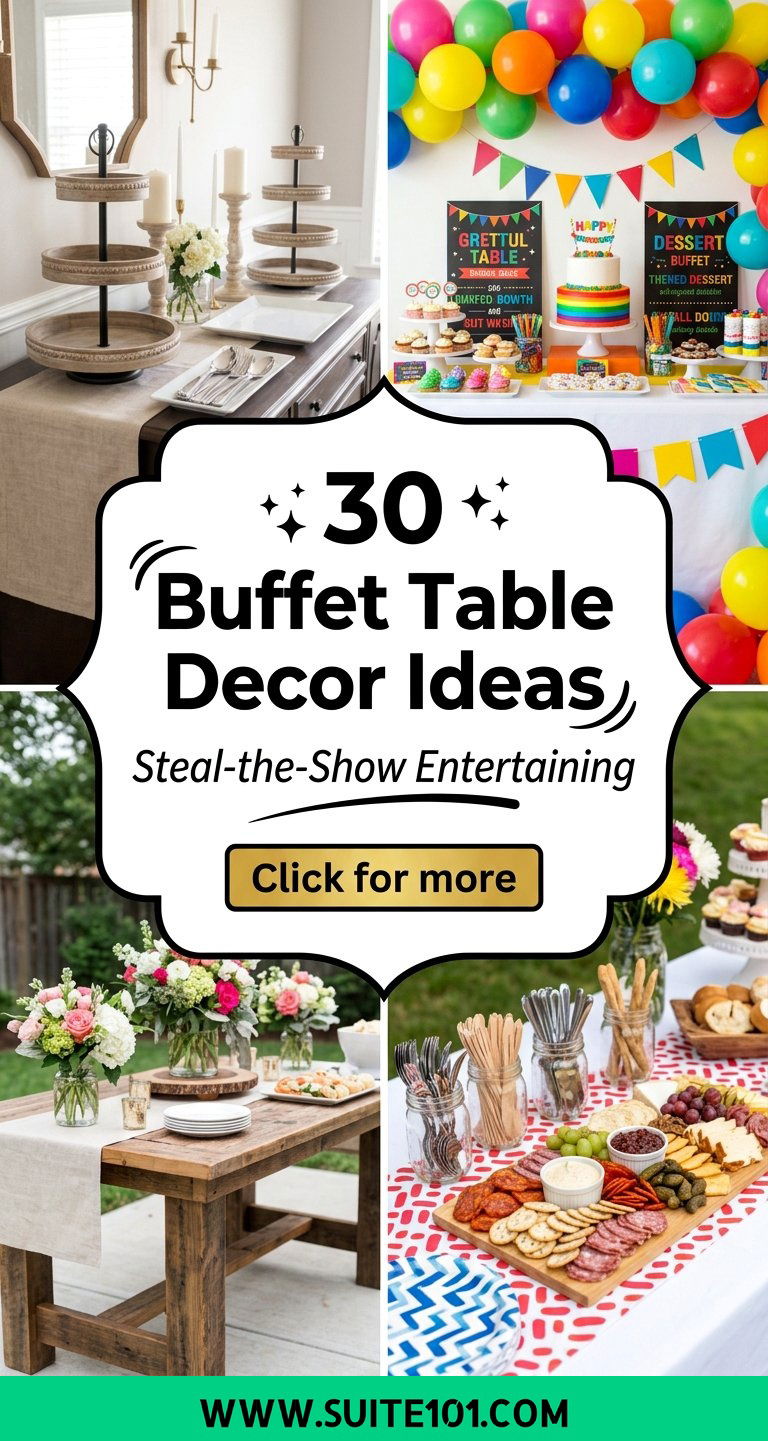 30 Buffet Table Decor Ideas That Steal the Show at Any Party - 30 Buffet Table Decor Ideas That Steal the Show at Any Party
