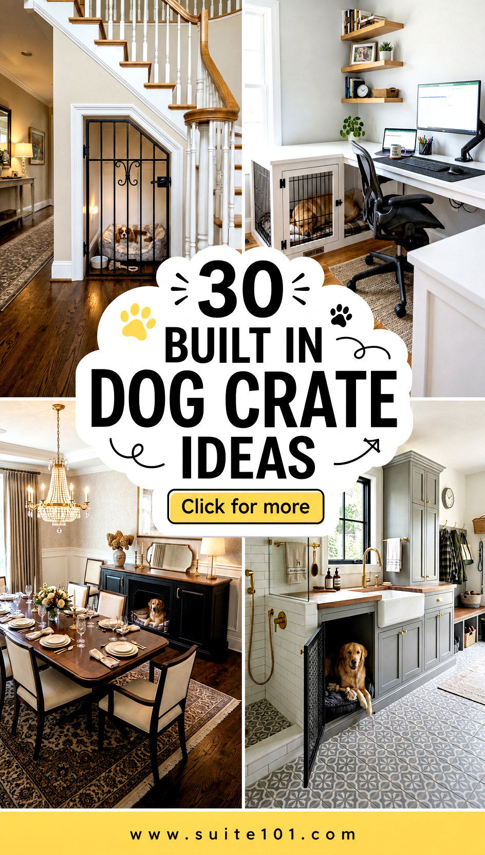 30 Built In Dog Crate Ideas for a Stylish Organized Home - 30 Built In Dog Crate Ideas for a Stylish, Organized Home