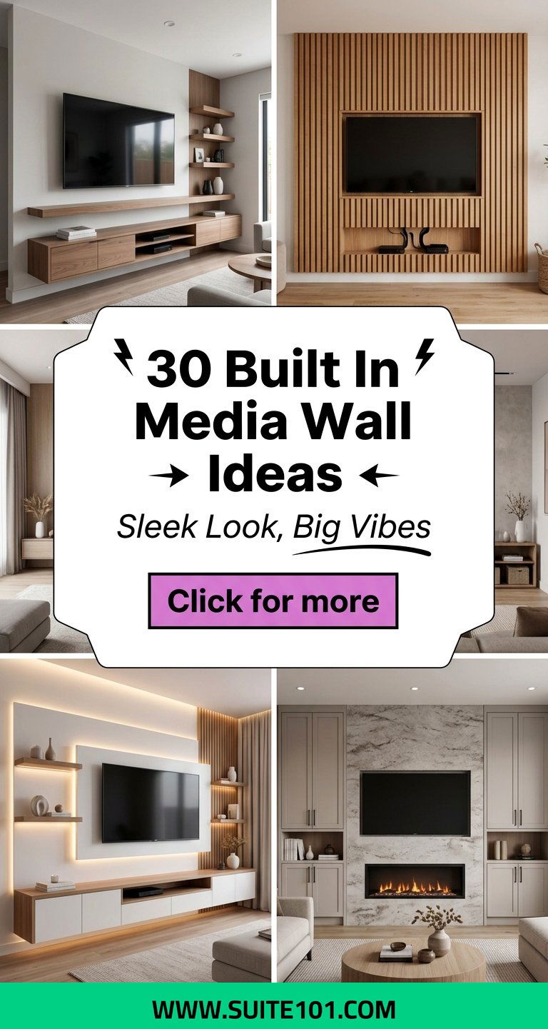 30 Built In Media Wall Ideas for a Sleek Modern Living Room - 30 Built In Media Wall Ideas for a Sleek, Modern Living Room