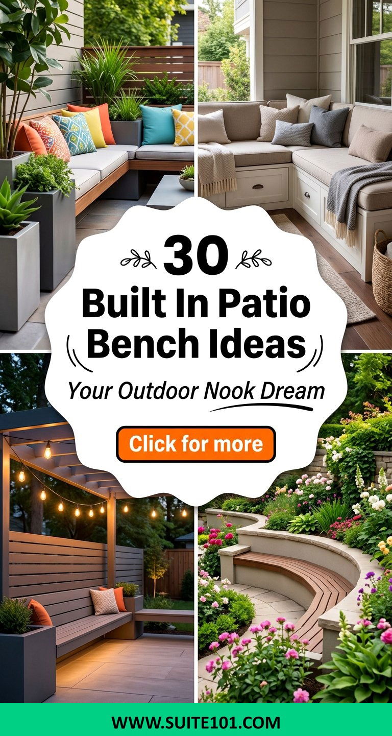 30 Built In Patio Bench Ideas to Create Your Perfect Outdoor Nook - 30 Built In Patio Bench Ideas to Create Your Perfect Outdoor Nook