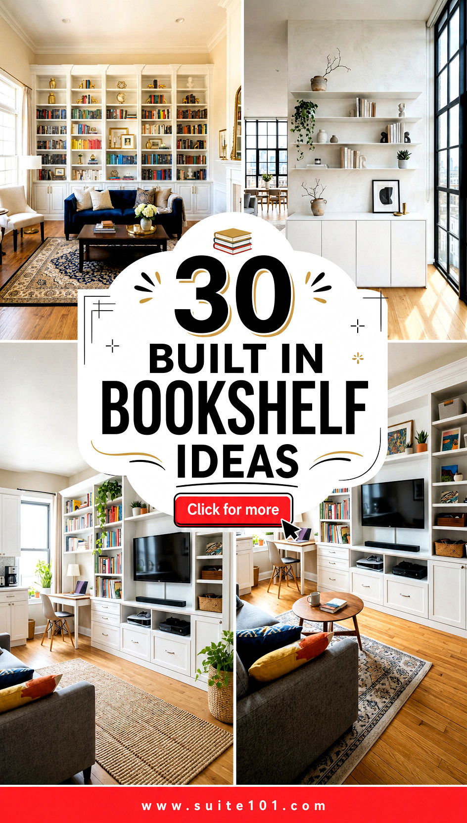 30 Built in Bookshelf Ideas for a Custom Look on Any Budget - 30 Built in Bookshelf Ideas for a Custom Look on Any Budget