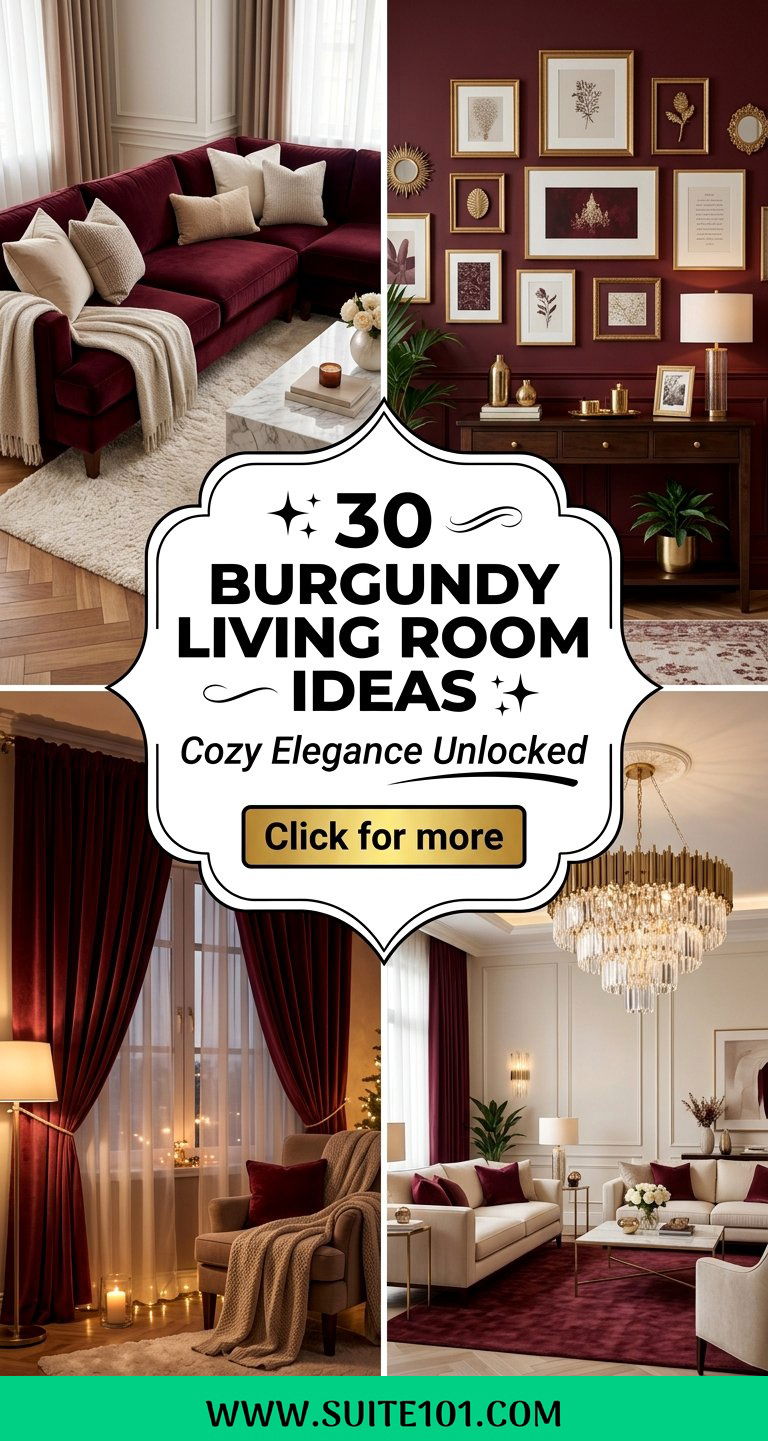 30 Burgundy Living Room Ideas for Cozy Elegant Style at Home - 30 Burgundy Living Room Ideas for Cozy, Elegant Style at Home