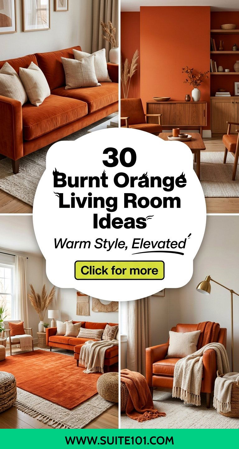 30 Burnt Orange Living Room Ideas for Bold Warmth and Style - 30 Burnt Orange Living Room Ideas for Bold Warmth and Style