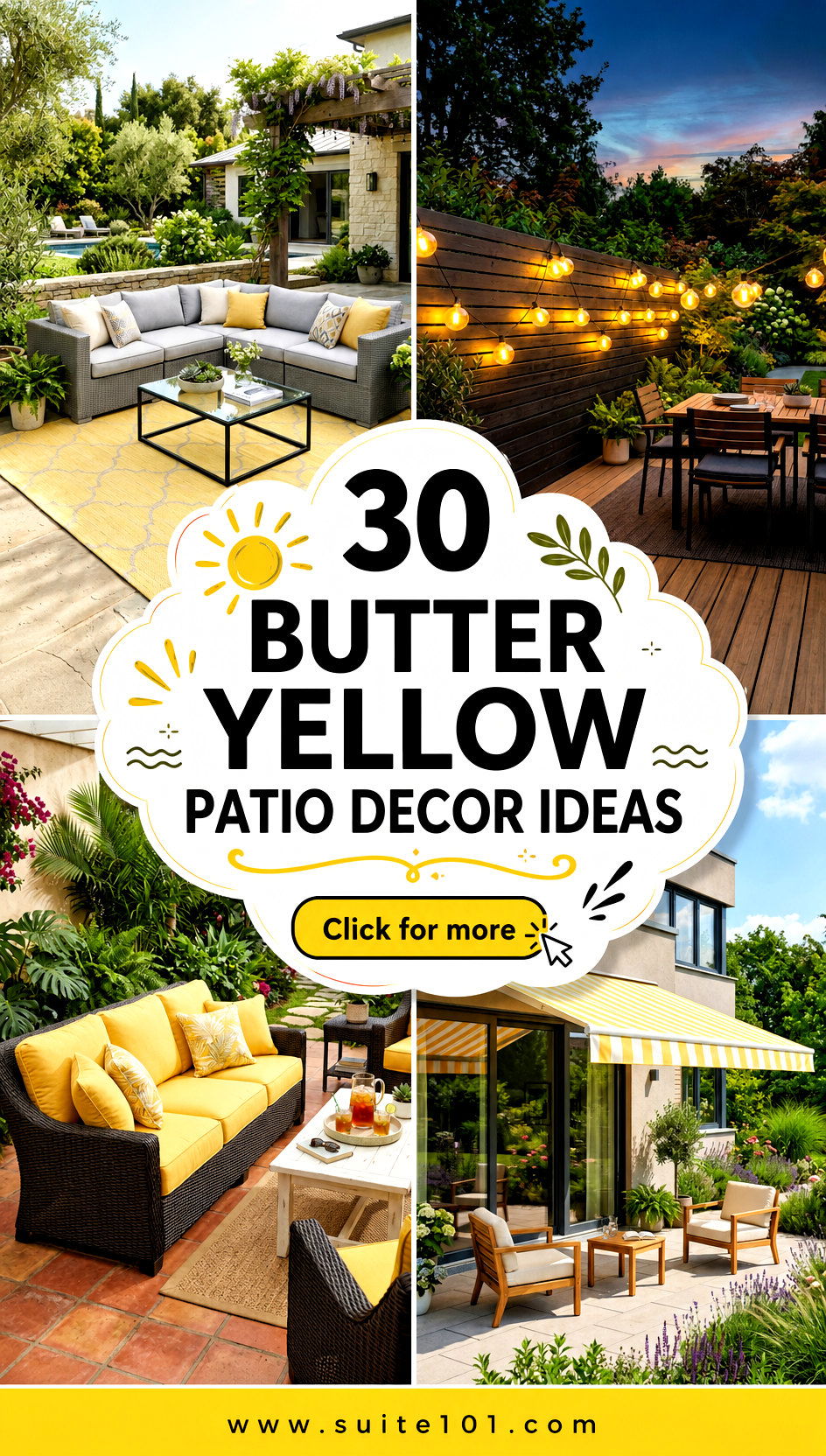 30 Butter Yellow Patio Decor Ideas to Make Outdoors Feel Sunny - 30 Butter Yellow Patio Decor Ideas to Make Outdoors Feel Sunny
