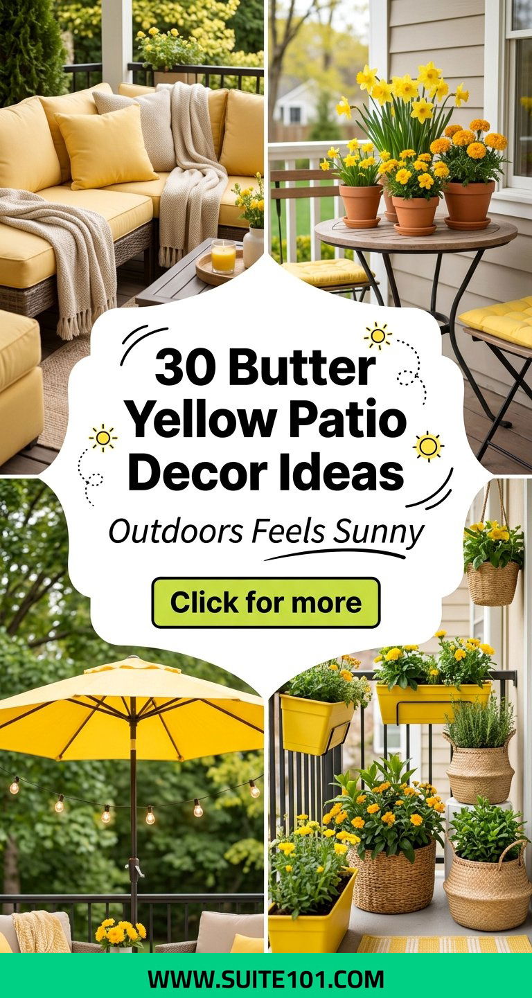 30 Butter Yellow Patio Decor Ideas to Make Outdoors Feel Sunny - 30 Butter Yellow Patio Decor Ideas to Make Outdoors Feel Sunny