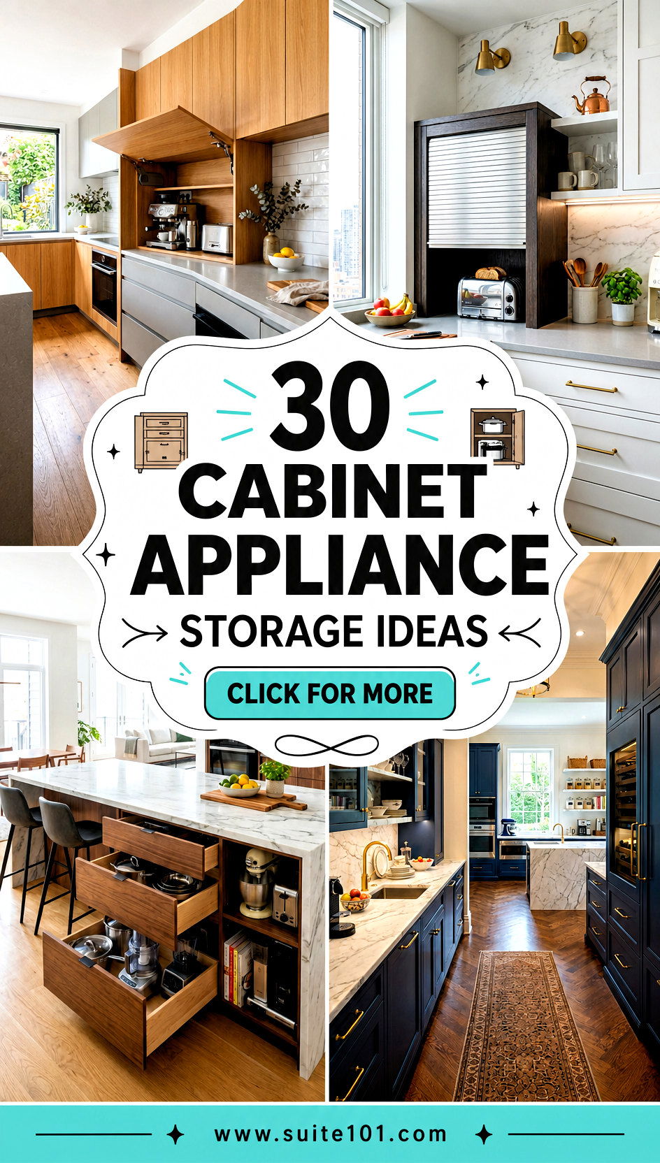 30 Cabinet Appliance Storage Ideas to Free Counter Space - 30 Cabinet Appliance Storage Ideas to Free Counter Space