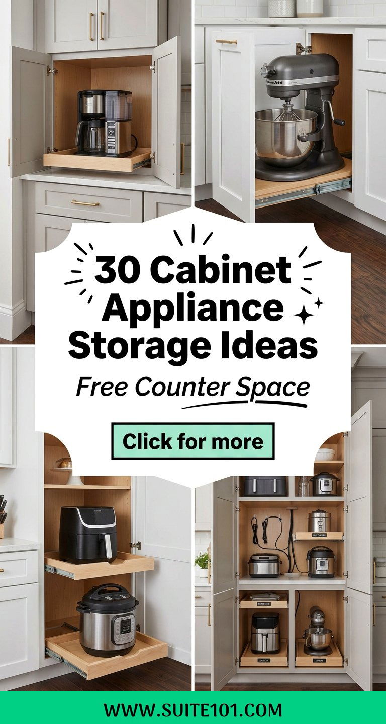 30 Cabinet Appliance Storage Ideas to Free Counter Space - 30 Cabinet Appliance Storage Ideas to Free Counter Space