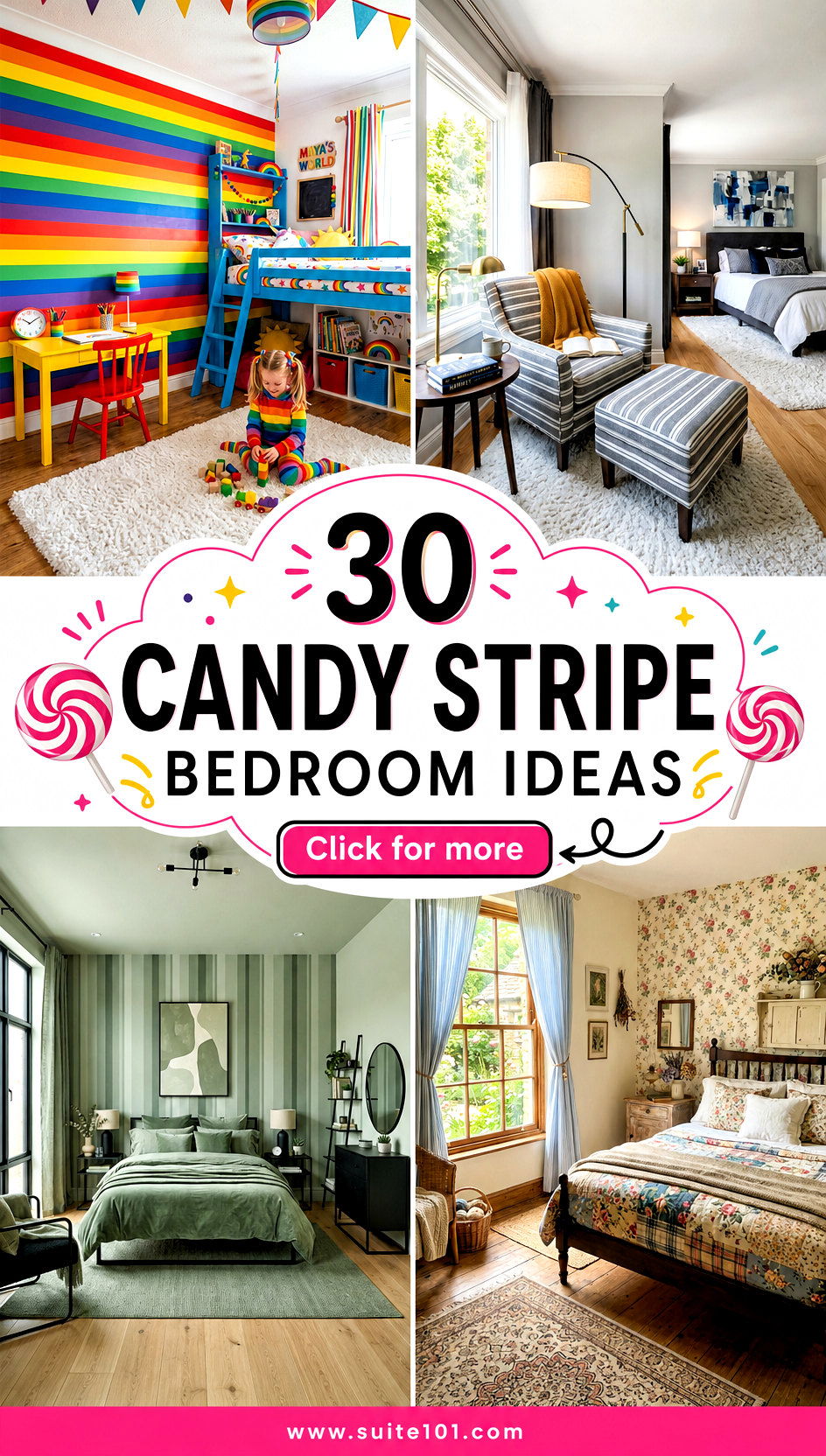 30 Candy Stripe Bedroom Ideas for a Sweet Cheerful Vibe - 30 Candy Stripe Bedroom Ideas for a Sweet, Cheerful Vibe