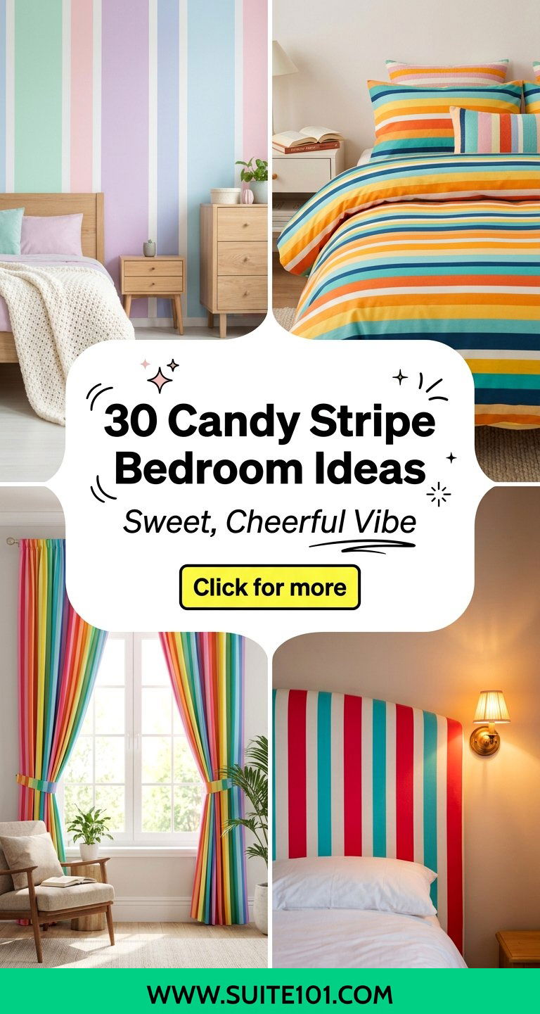 30 Candy Stripe Bedroom Ideas for a Sweet Cheerful Vibe - 30 Candy Stripe Bedroom Ideas for a Sweet, Cheerful Vibe