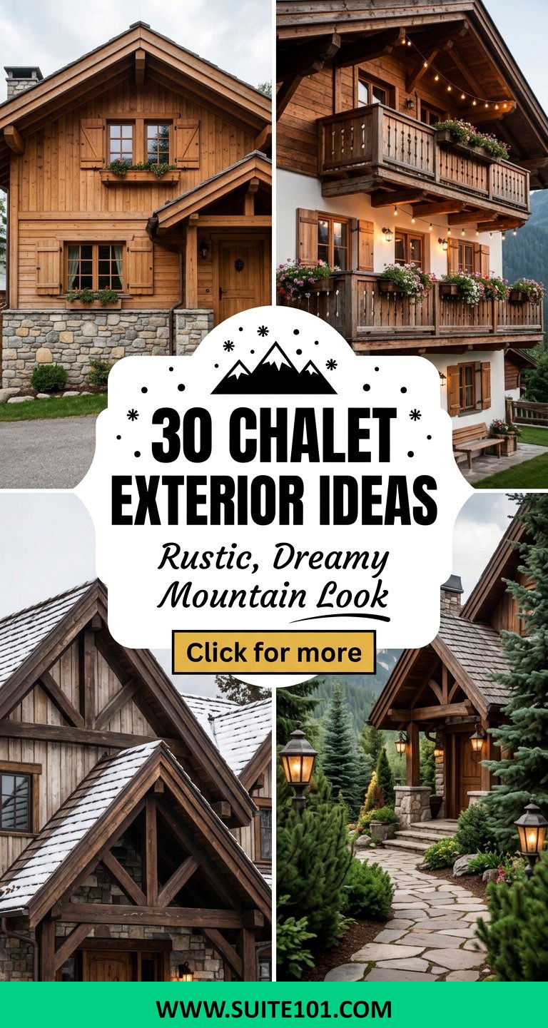 30 Chalet Exterior Ideas for a Rustic Dreamy Mountain Look - 30 Chalet Exterior Ideas for a Rustic, Dreamy Mountain Look