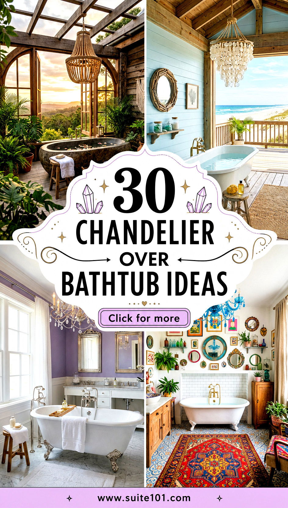 30 Chandelier Over Bathtub Ideas for Glamorous Spa-Style Baths - 30 Chandelier Over Bathtub Ideas for Glamorous Spa-Style Baths