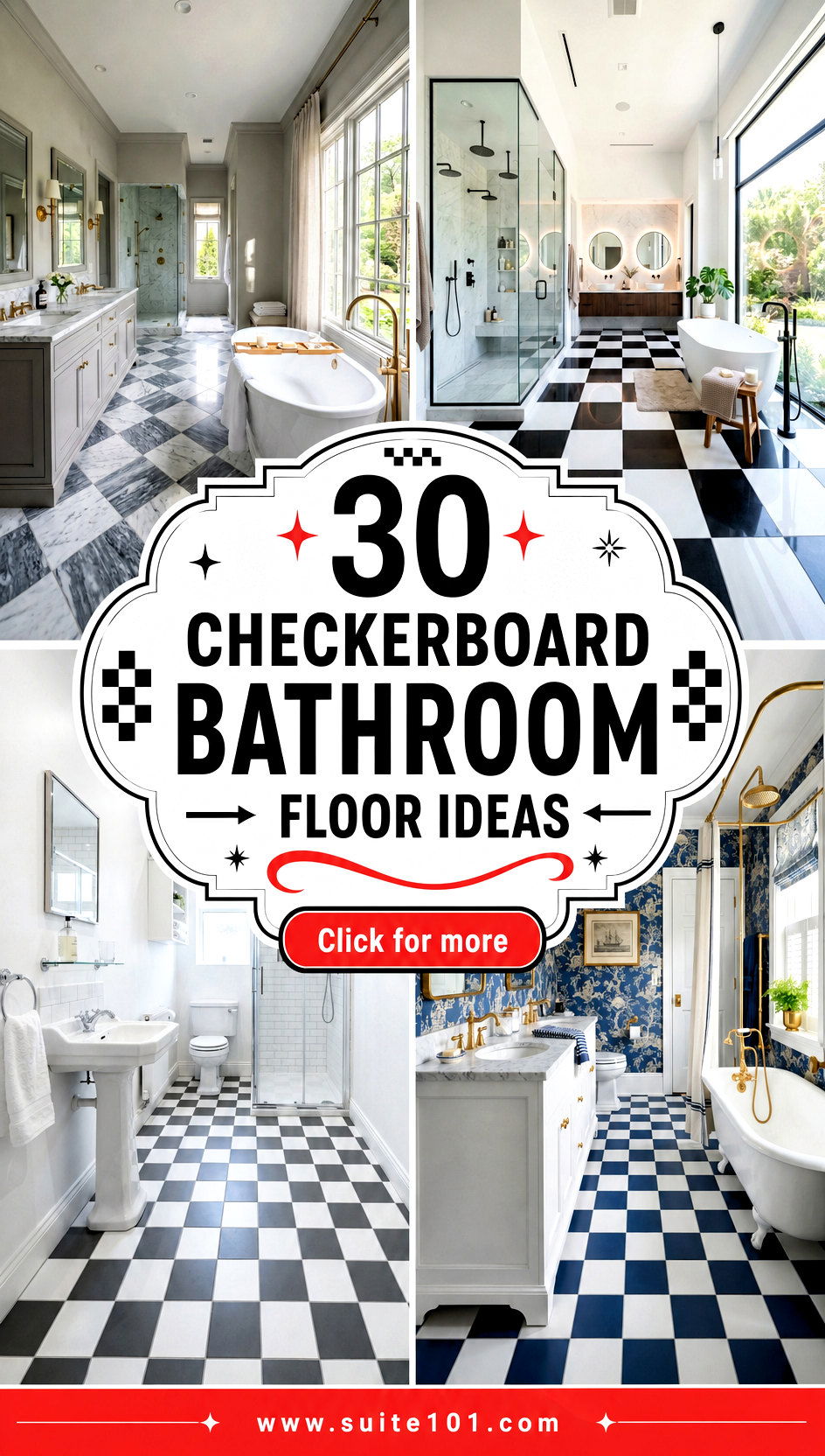 30 Checkerboard Bathroom Floor Ideas for Timeless Style - 30 Checkerboard Bathroom Floor Ideas for Timeless Style